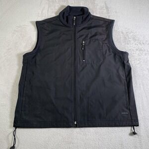 Calvin Klein Jeans Vest Mens Large Black Full Zip Fleece Lined Warm Softshell